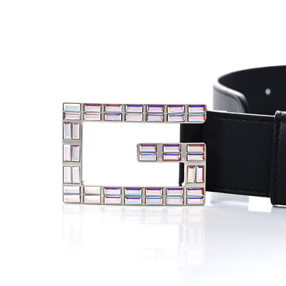 Gucci Calfskin Crystal Square G Madelyn Belt 70 28 Black 2 of 7