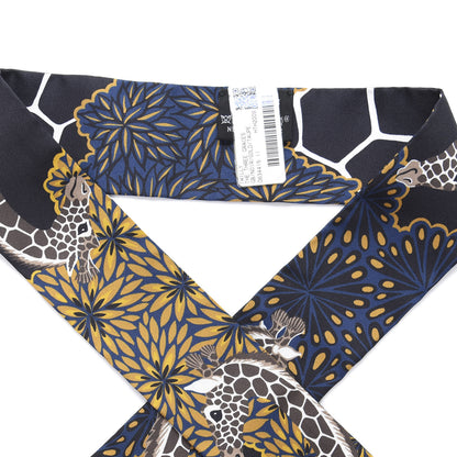 Hermes Silk Three Graces Twilly Black Gold Taupe 2 of 4