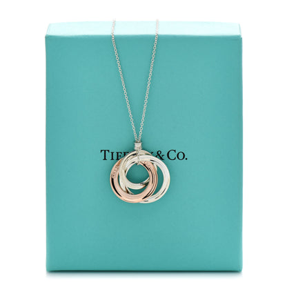 Tiffany Sterling Silver Rubedo 1837 Circles Pendant Necklace 7 of 7