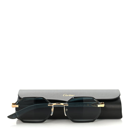 Cartier Wood Elongated C de Cartier Rimless Sunglasses Green 7 of 7