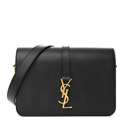 Saint Laurent Textured Calfskin Medium Classic Monogram Universite Bag Black 1 of 18