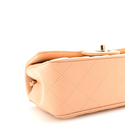 Chanel Lambskin Quilted Mini Rectangular Flap Beige 9 of 11