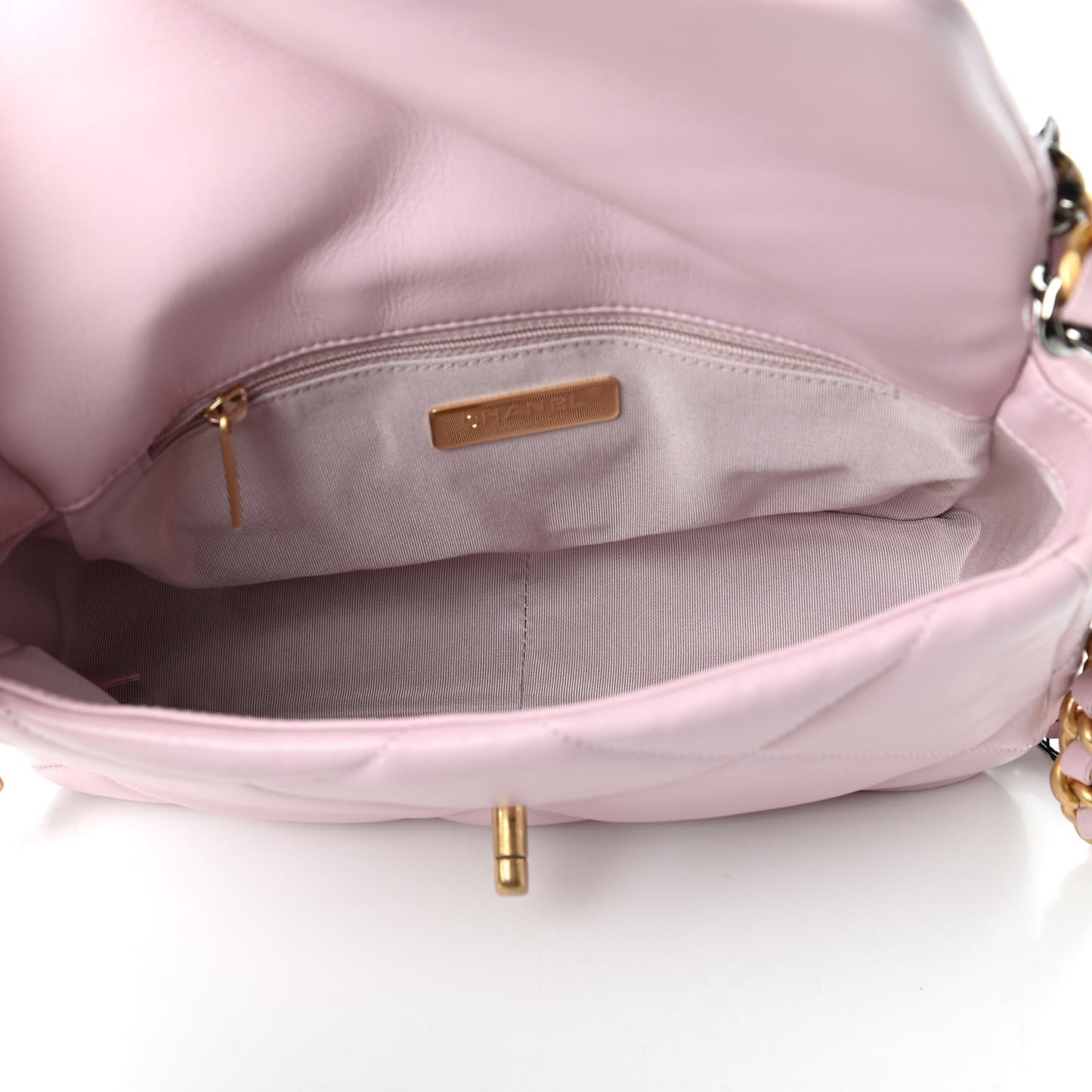 Lambskin Quilted Medium Chanel 19 Flap Light Pink