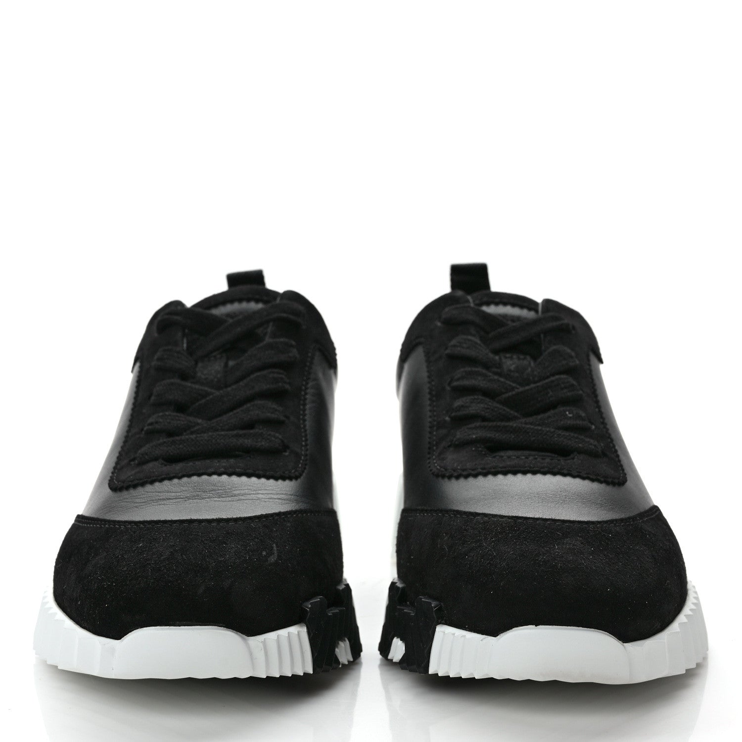 Hermes Calfskin Suede Goatskin Bouncing Sneakers 37.5 Black 2 of 10