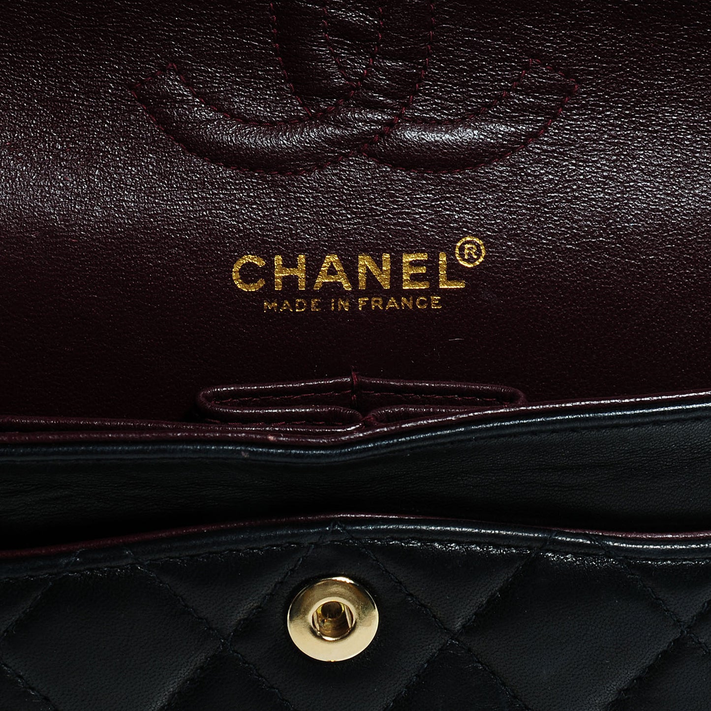 Lambskin Small Double Flap Navy