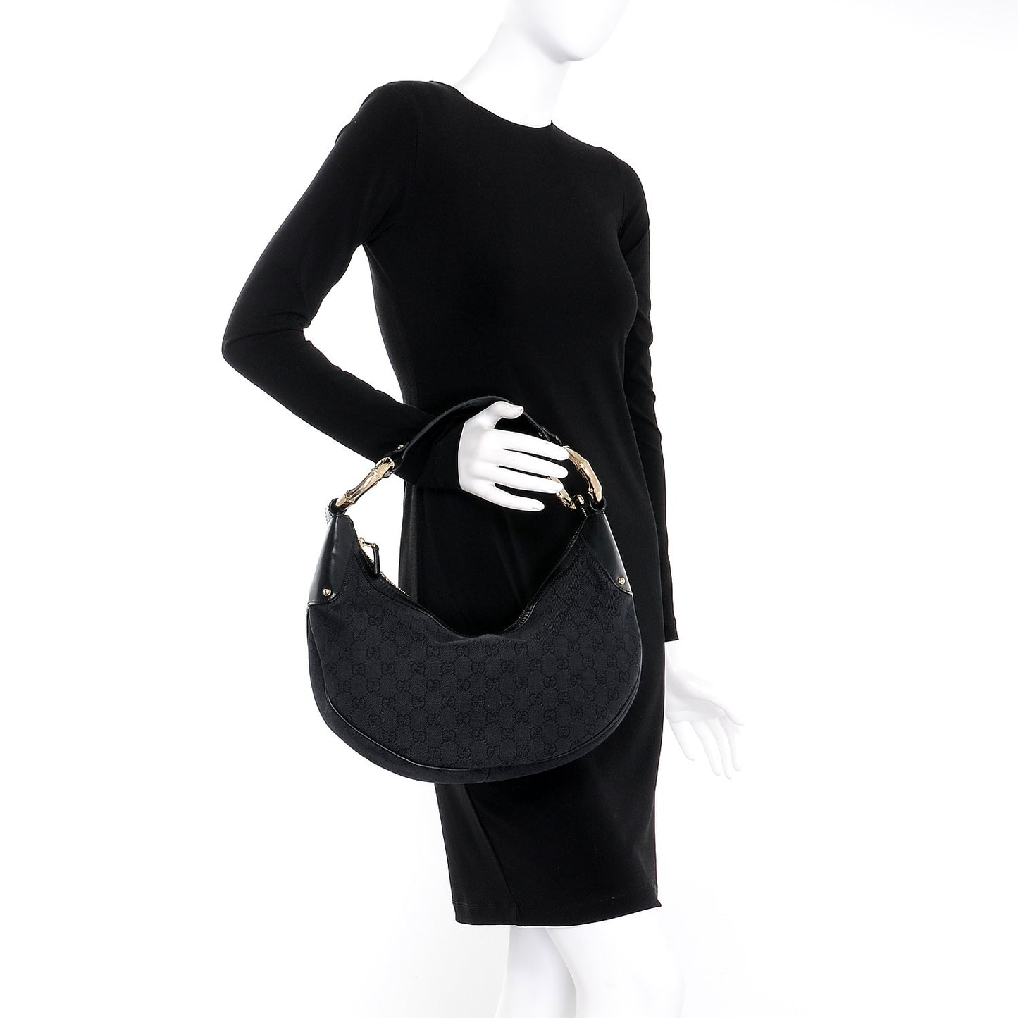 Monogram Bamboo Ring Hobo Black