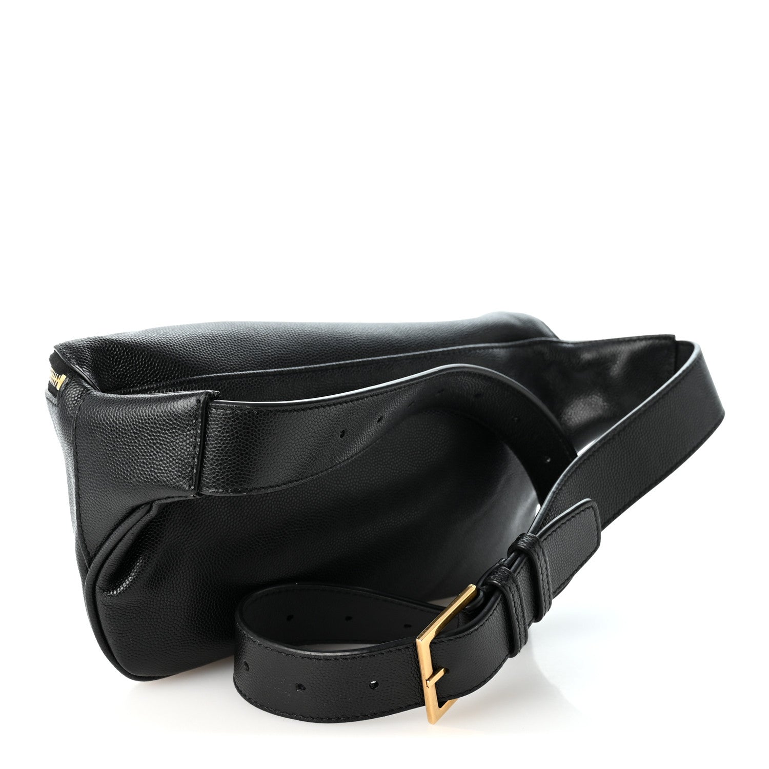 Saint Laurent Grain De Poudre Monogram Belt Bag Black 2 of 8