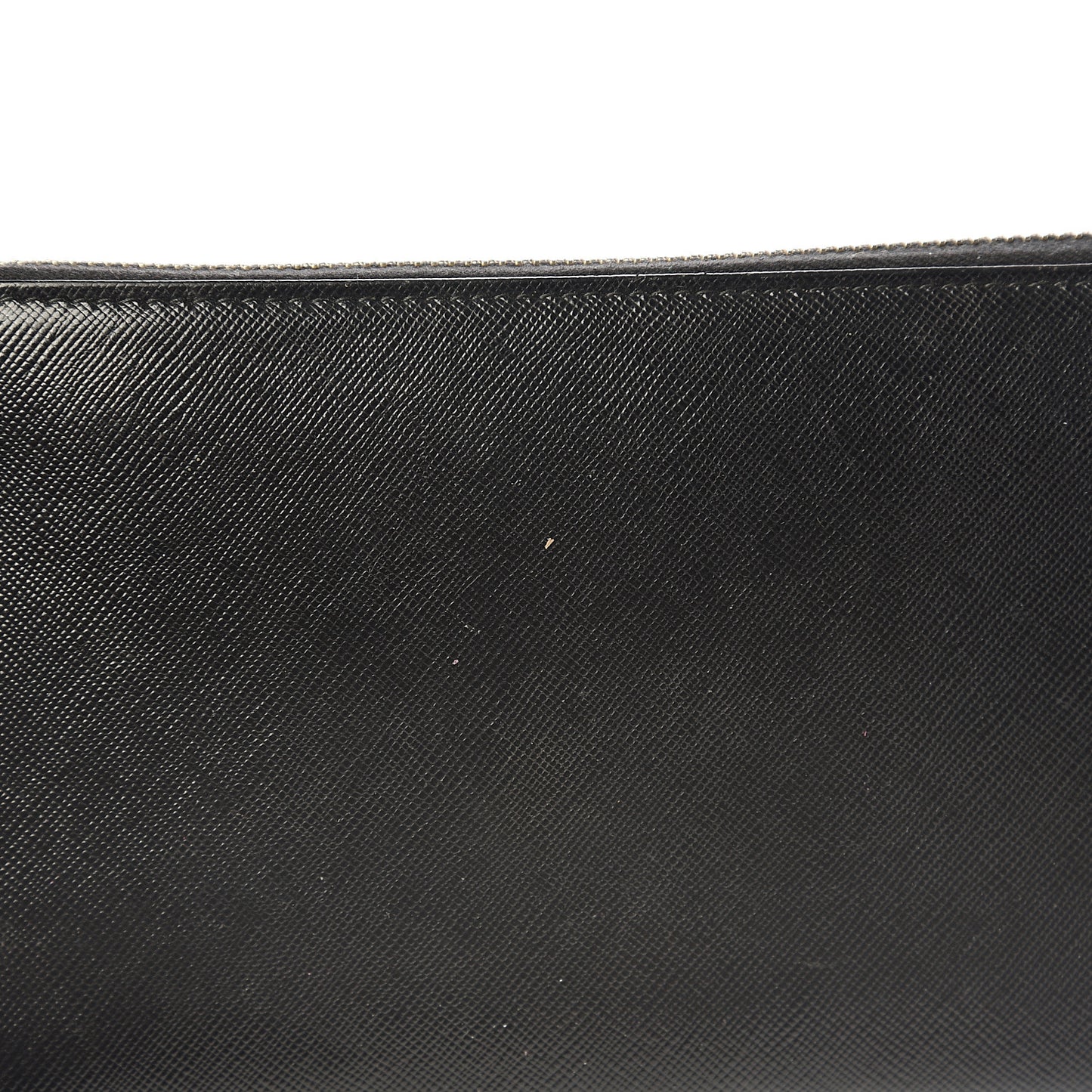 Saffiano Metal Large Zip Around Travel Wallet Black