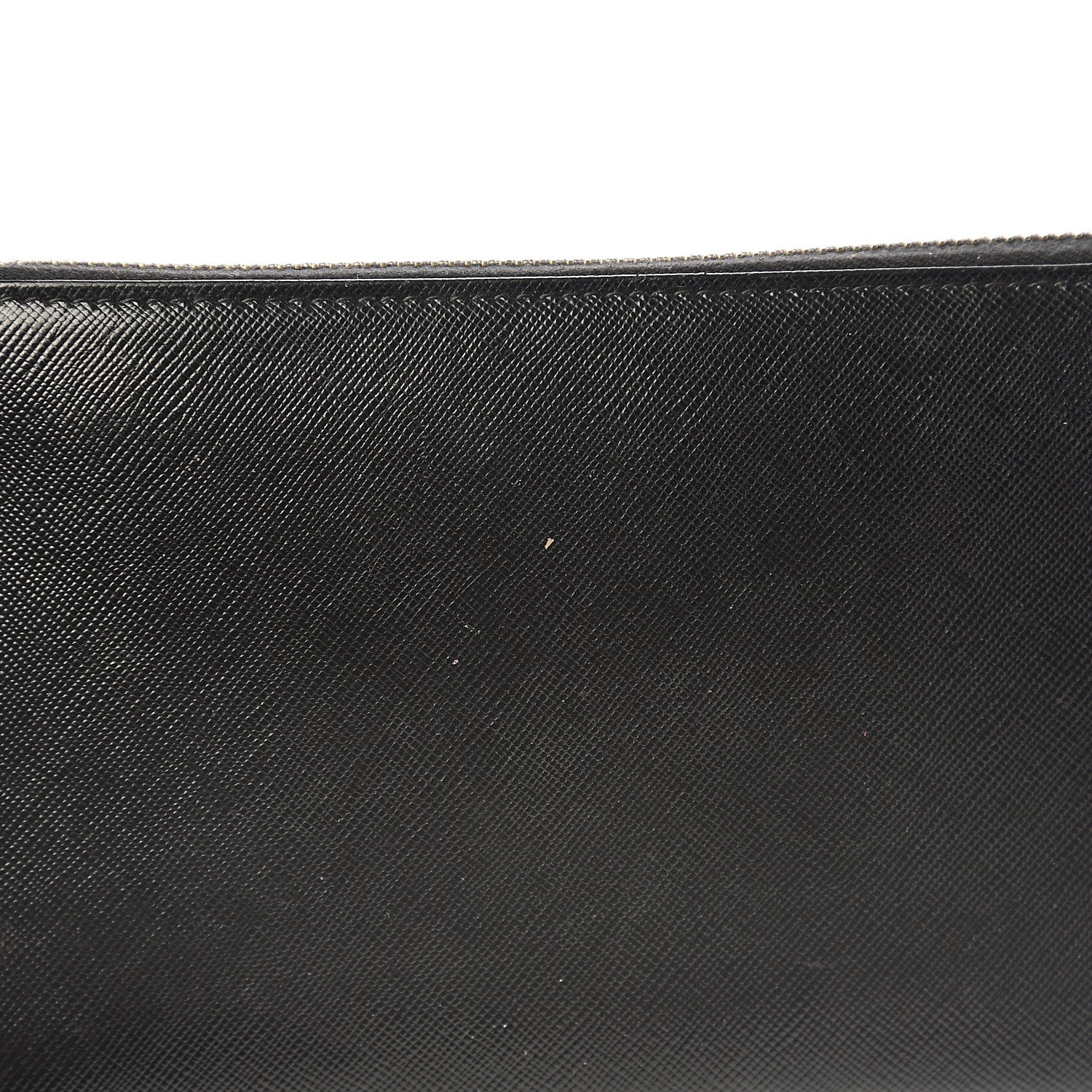 Prada Saffiano Metal Large Zip Around Travel Wallet Black 6 of 9