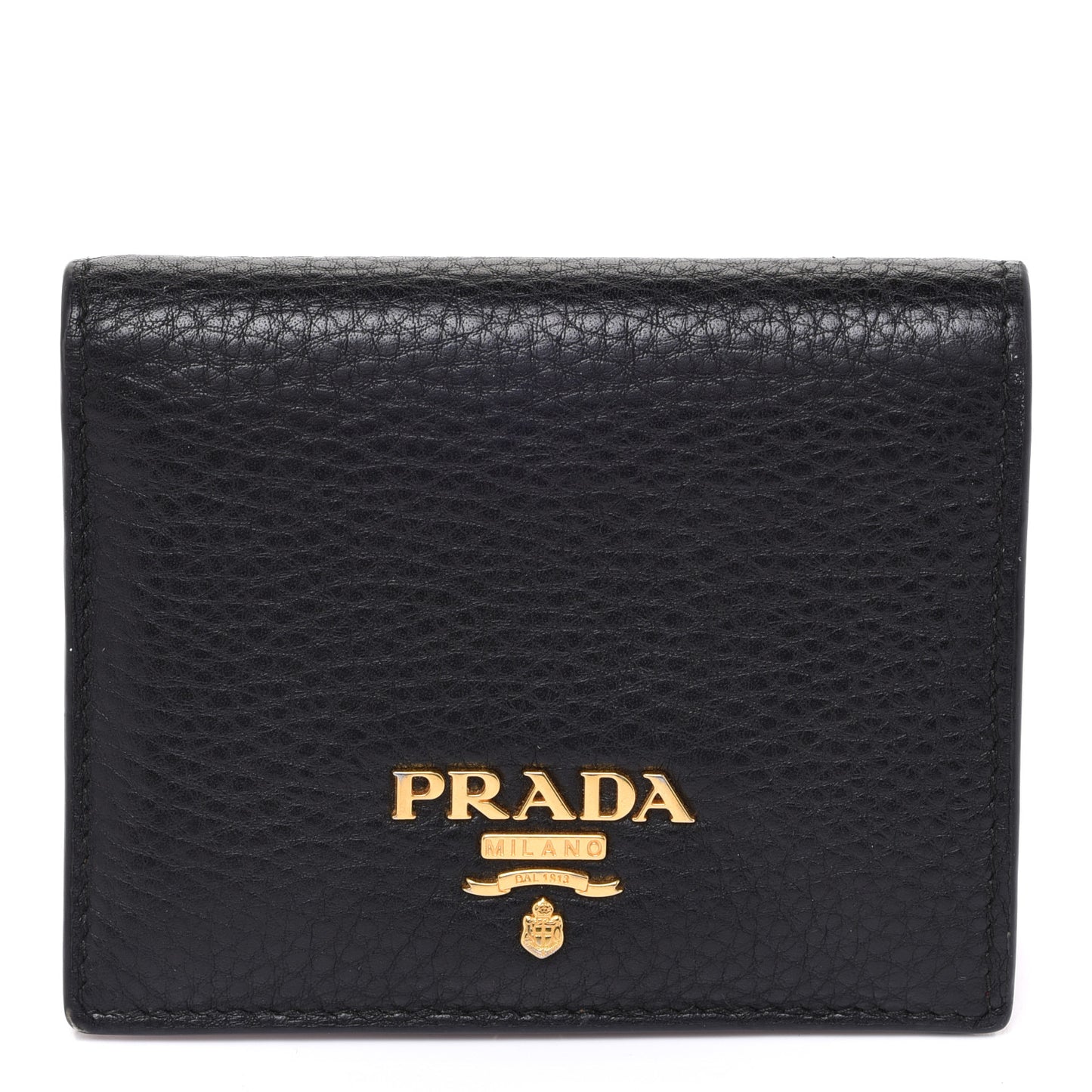 Vitello Daino Small Bi-Fold Wallet Black Fuoco