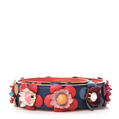 Fendi Vitello Dolce Flowerland Studded Strap You Blue Corallo Multicolor 2 of 5