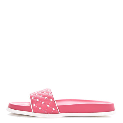 Valentino Garavani Nappa Free Rockstud Spike Slide Sandals 40 Shadow Pink 1 of 9