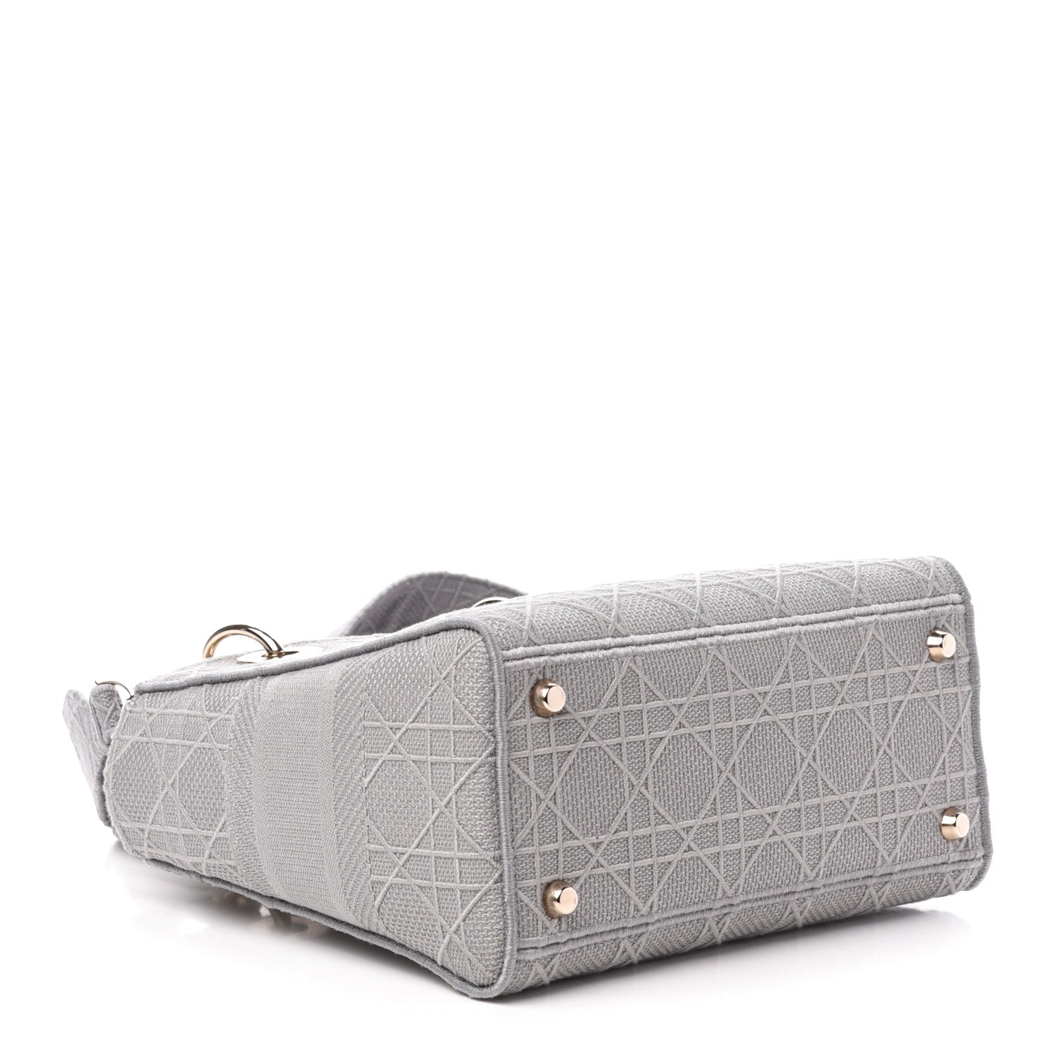 Christian Dior Canvas Embroidered Cannage Medium Lady D-Lite Gray 5 of 11