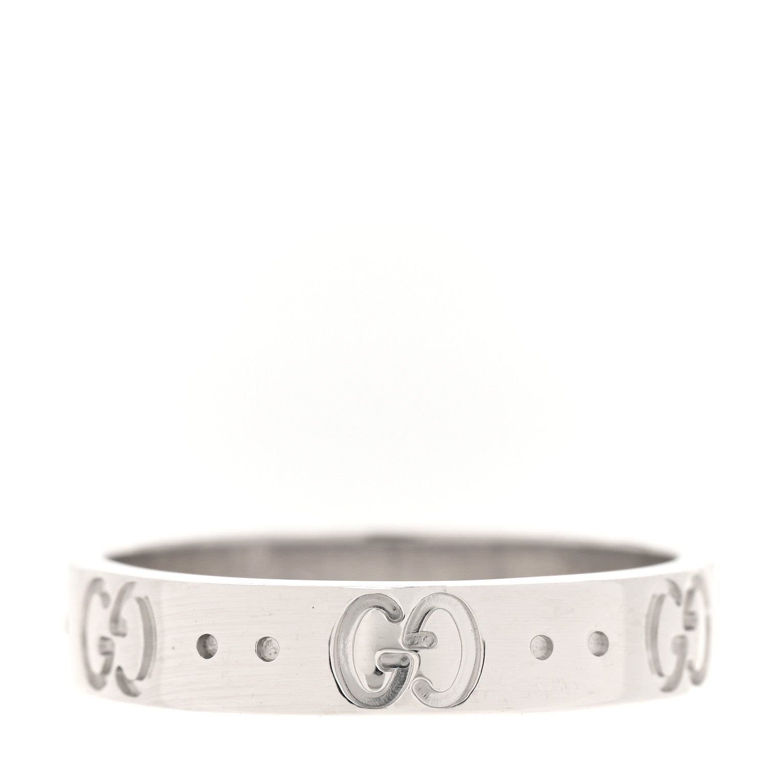 Gucci 18K White Gold 4mm Icon Thin Band Ring 52 6 3 of 6