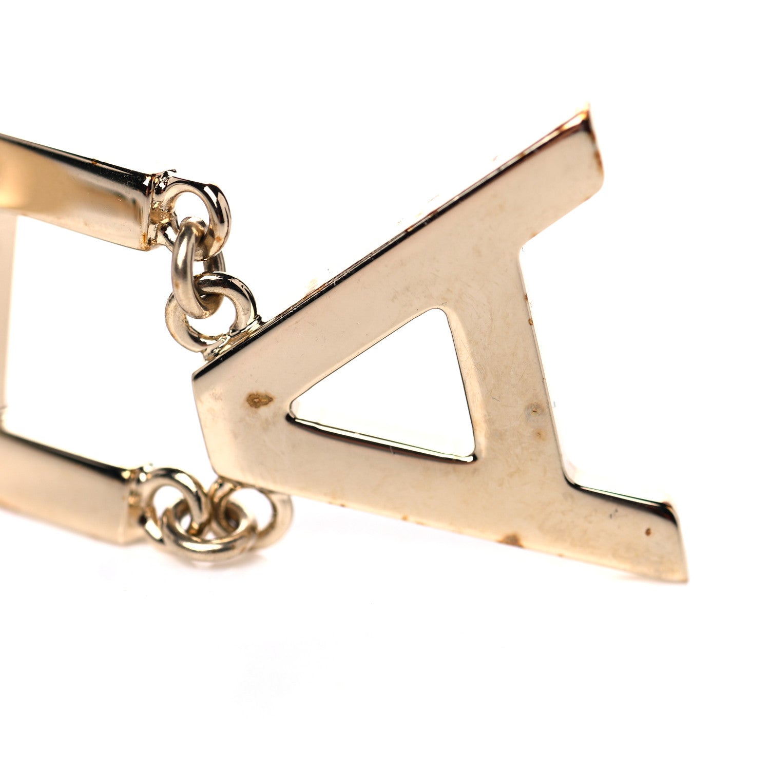 Chanel Metal Cha-Nel Logo Drop Earrings Gold 9 of 9