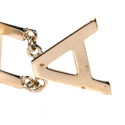 Chanel Metal Cha-Nel Logo Drop Earrings Gold 9 of 9