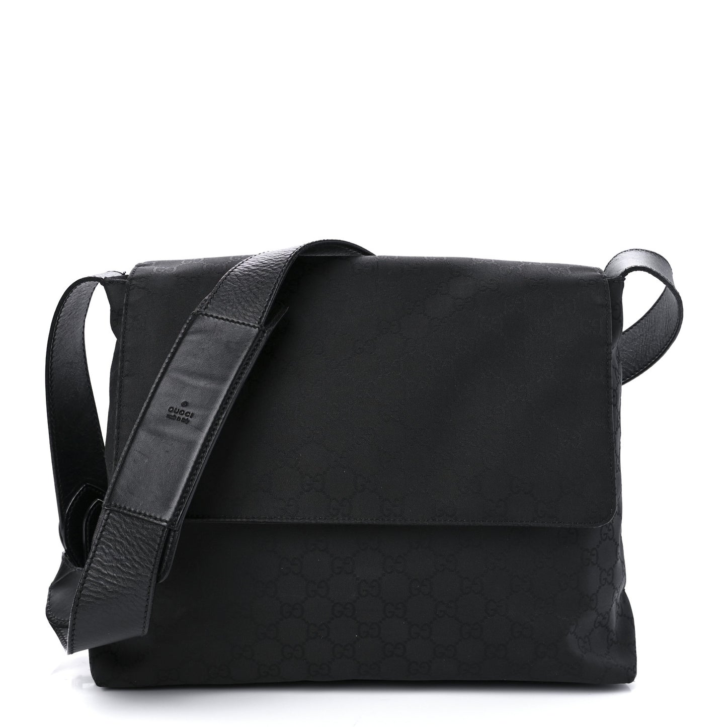 Nylon Monogram Messenger Bag Black