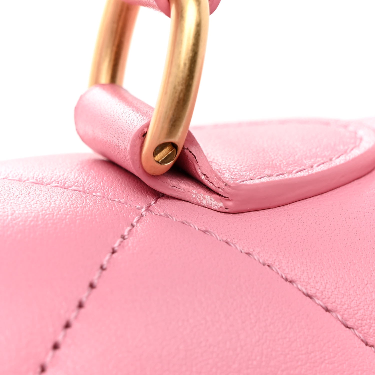 Chanel Lambskin Quilted Resin CC Small Top Handle Flap Pink 11 of 12