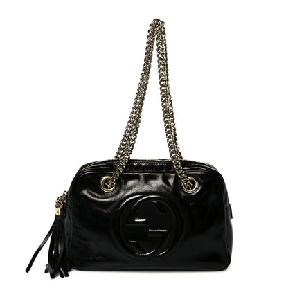 Gucci Soft Patent Small Soho Bowler Black 1 of 11