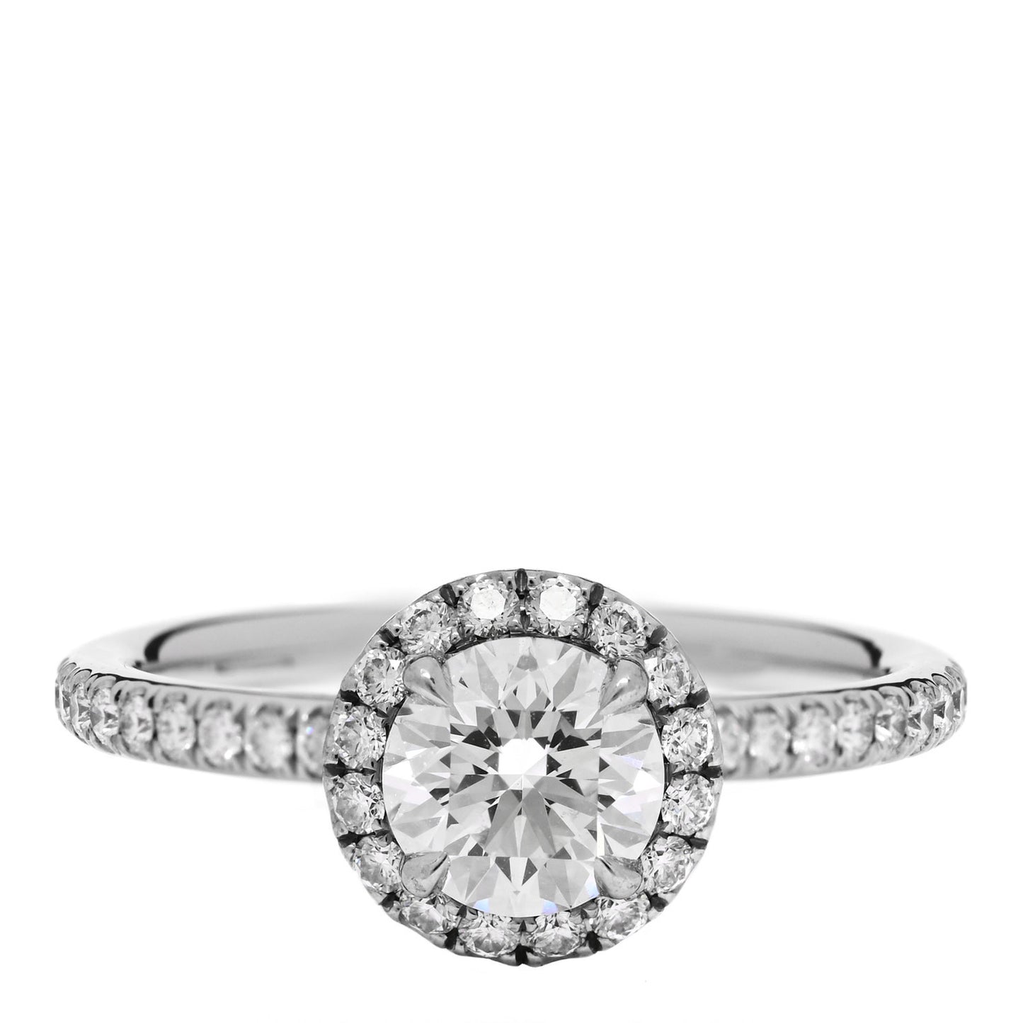 Platinum Diamond .57ct The One Round Brilliant Micropave Engagement Ring 47 4