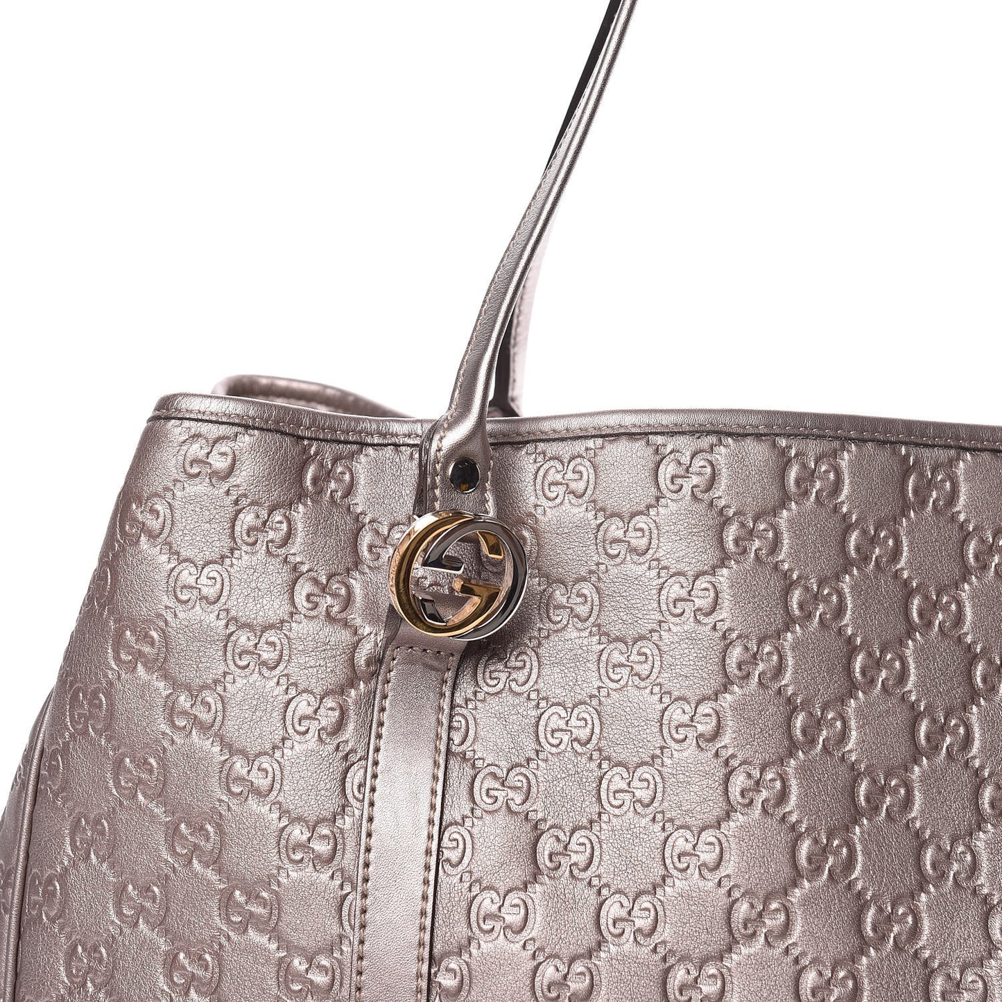 Metallic Guccissima Large GG Twins Tote Mauve