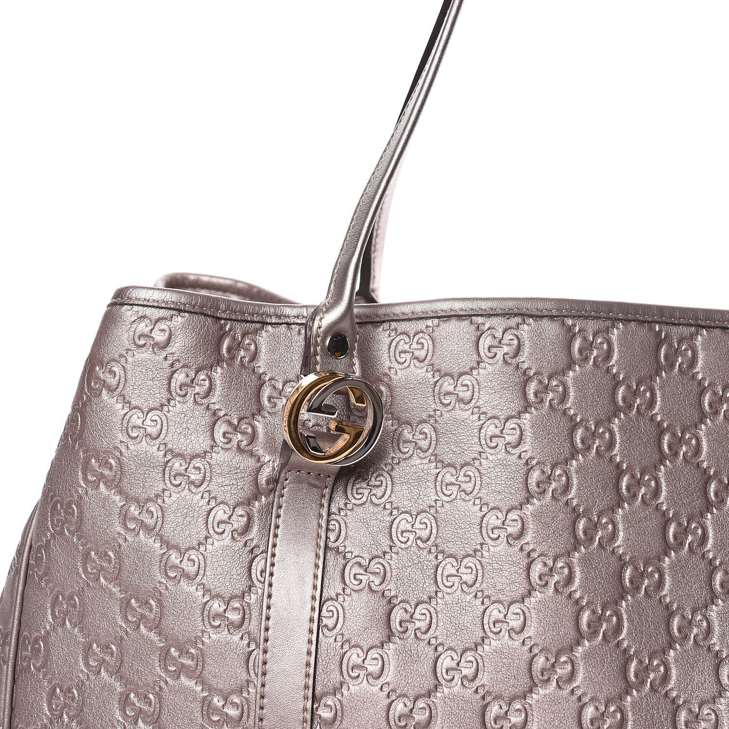 Gucci Metallic Guccissima Large GG Twins Tote Mauve 12 of 12