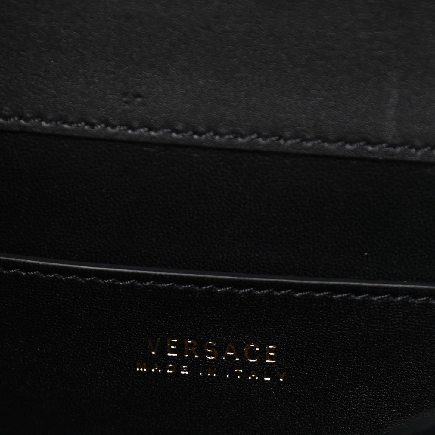 Vitello Barocco Virtus Small Top Handle Shoulder Bag Black
