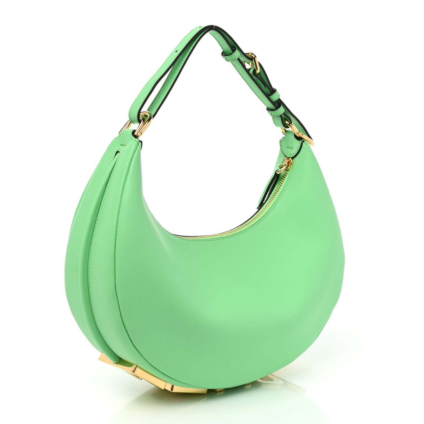 Vitello Grace Matte Small Fendigraphy Hobo Bag Edamame