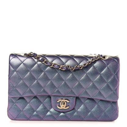Chanel Iridescent Caviar Quilted Medium Double Flap Purple 1 of 11