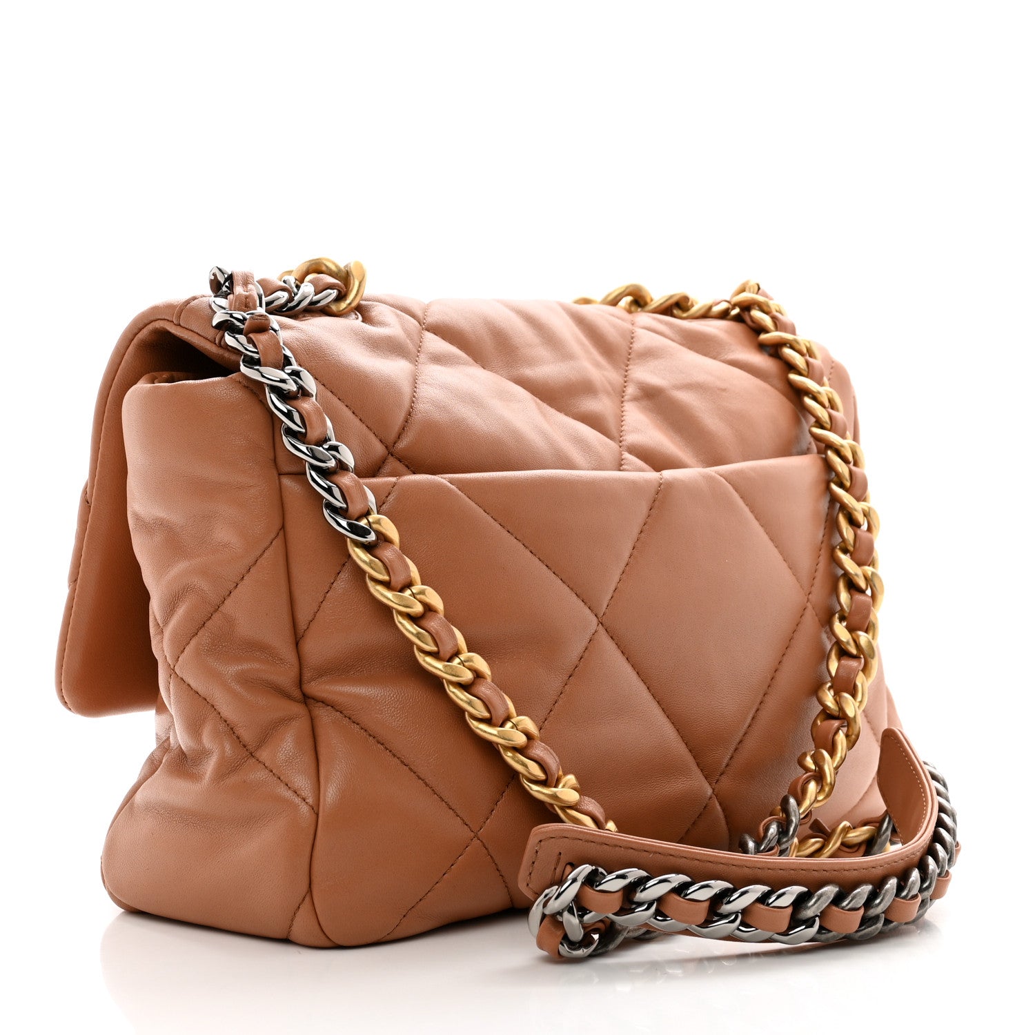 Chanel Lambskin Quilted Large Chanel 19 Flap Brown 3 of 10