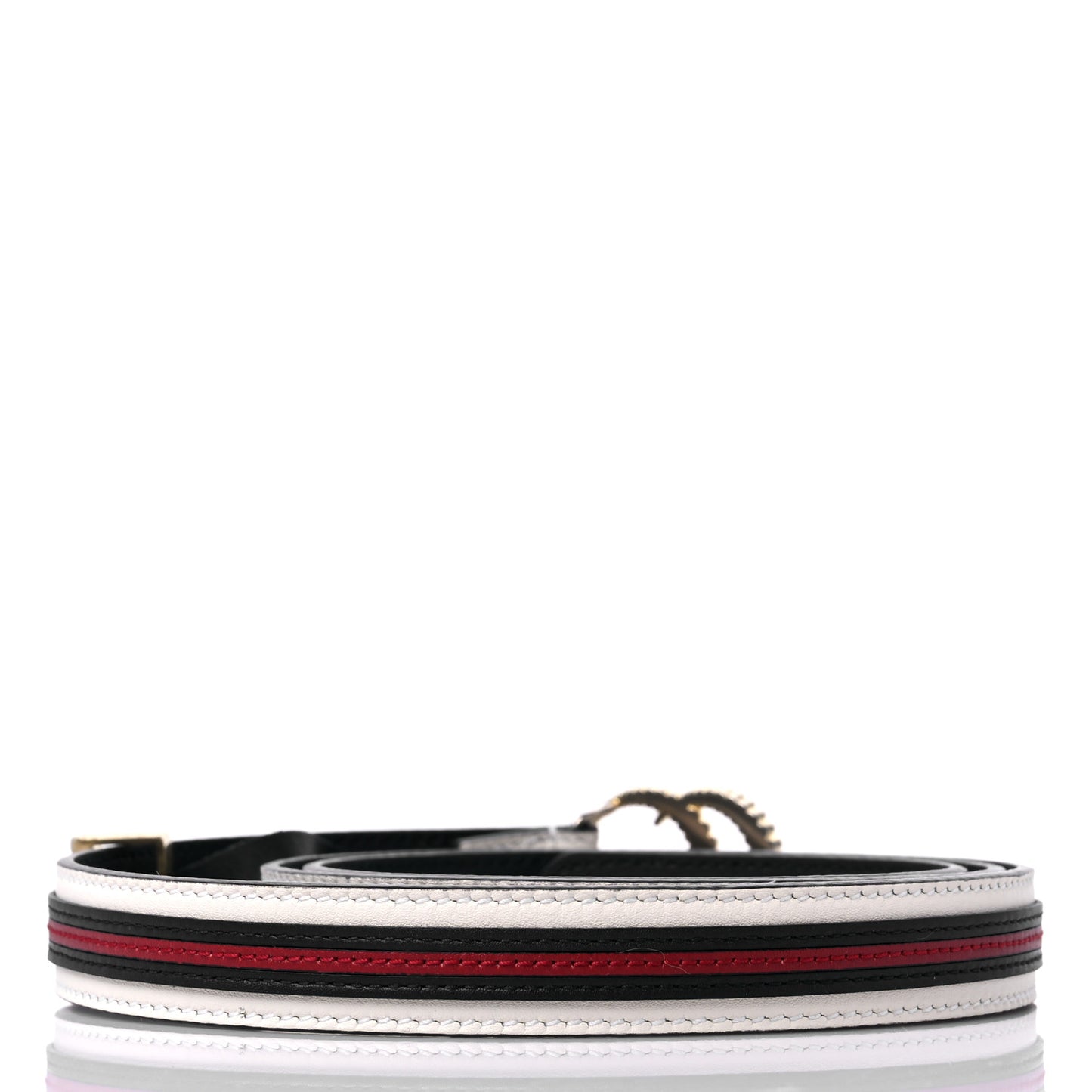 Calfskin 20mm Torchon Double G Sylvie Belt 95 38 Off White Blue Red