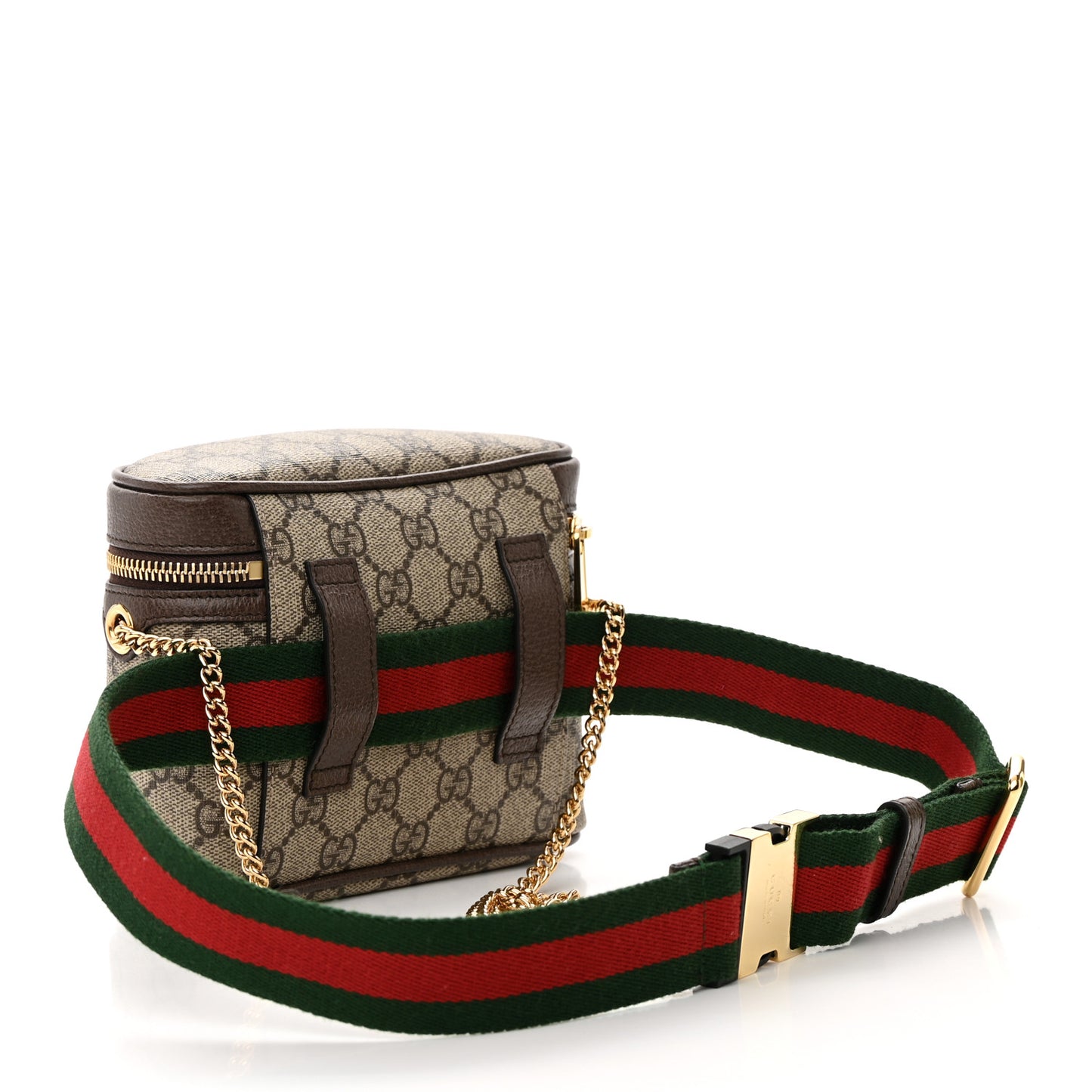GG Supreme Monogram Web Ophidia Belt Bag 75 30 Dark Brown
