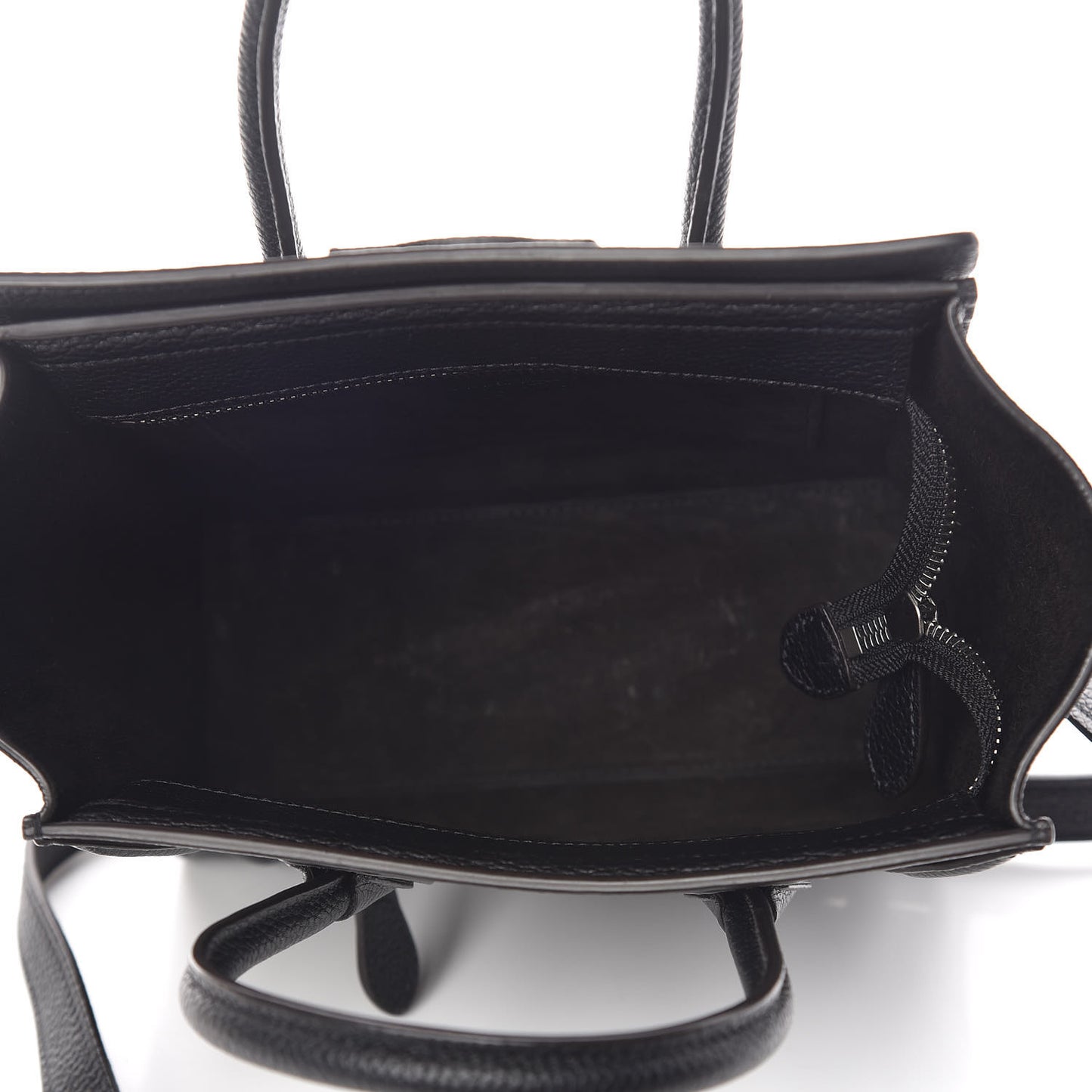Drummed Calfskin Nano Luggage Black