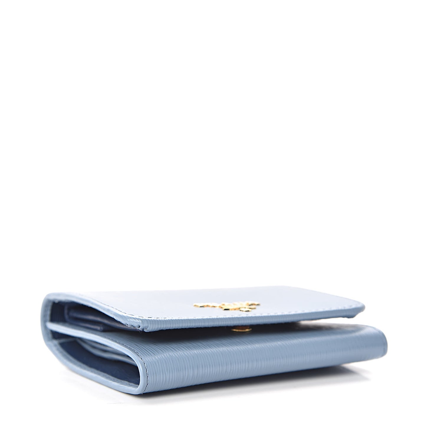 Vitello Move Bi-Color Tri-Fold Compact Wallet Astrale Bluette