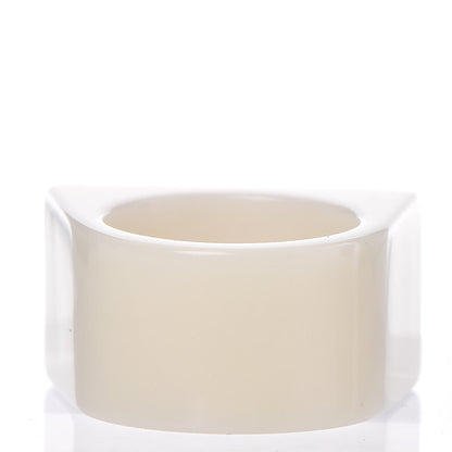 Chanel Resin Crystal Baguette CC Ring 7 Ivory 4 of 6