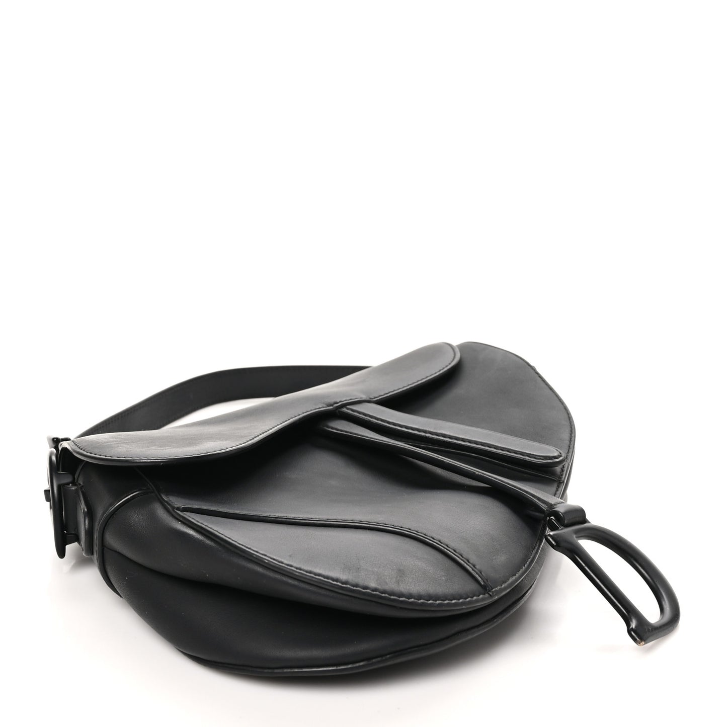 Ultra Matte Calfskin Saddle Bag Black