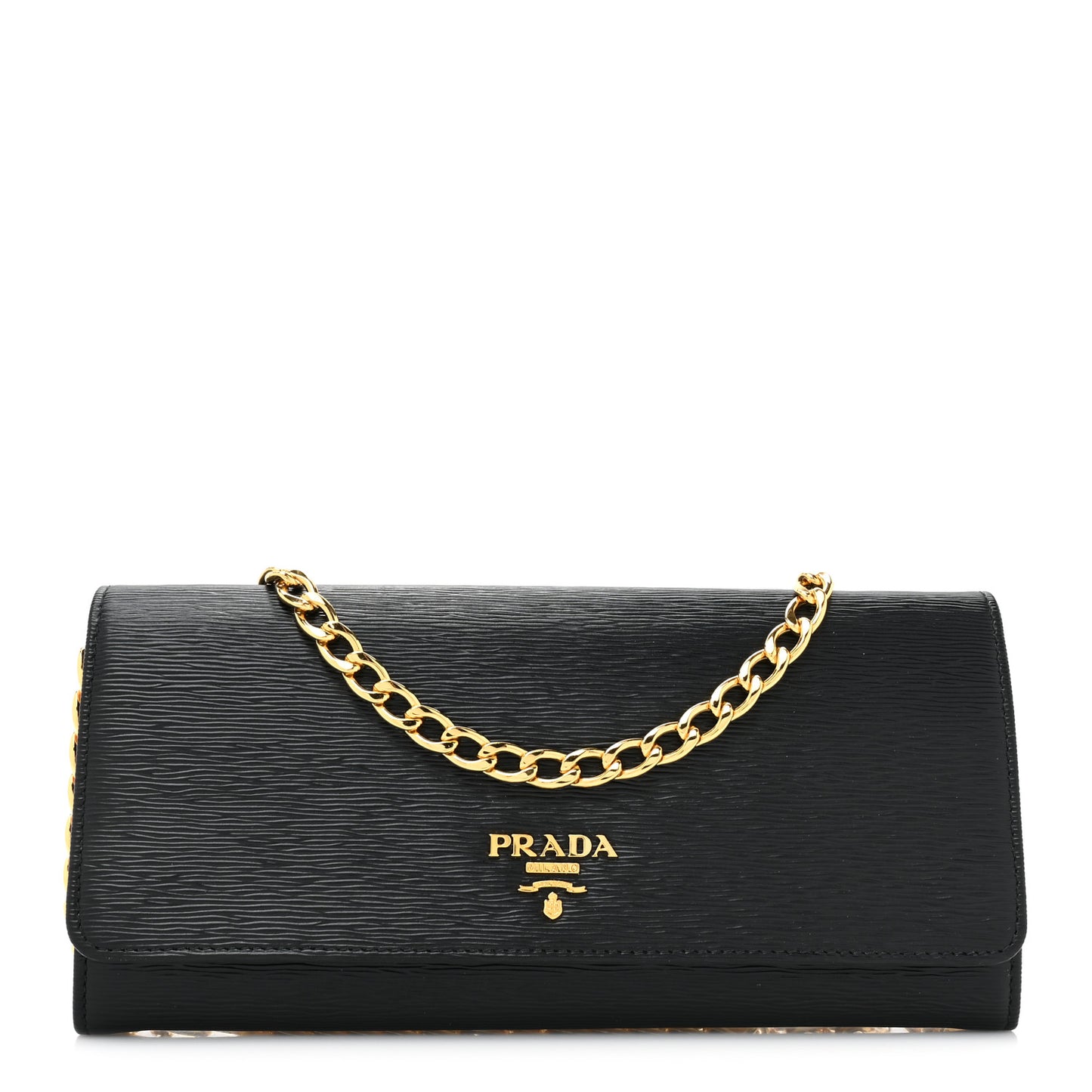 Vitello Move Metal Oro Chain Wallet Black