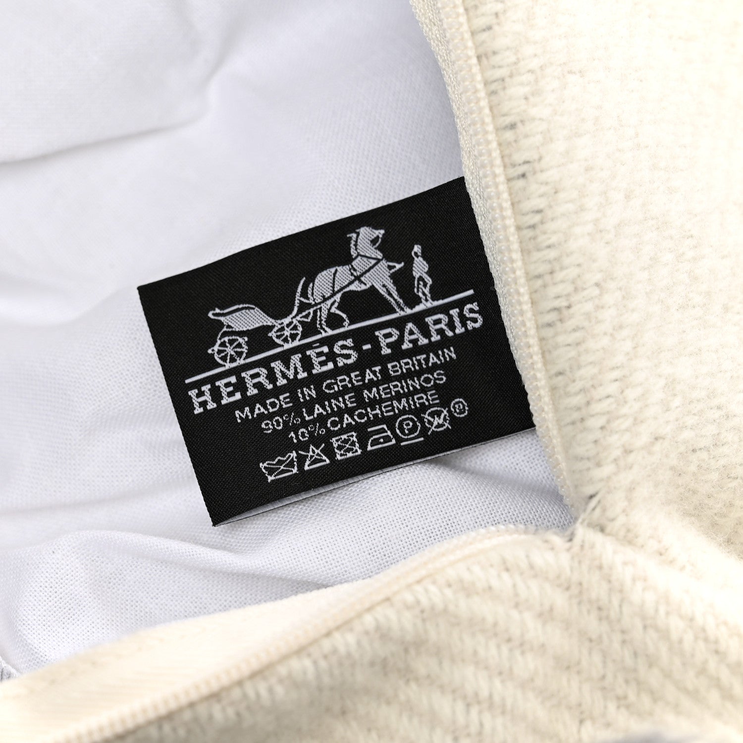 Hermes Wool Cashmere H Riviera Pillow Gris 3 of 3