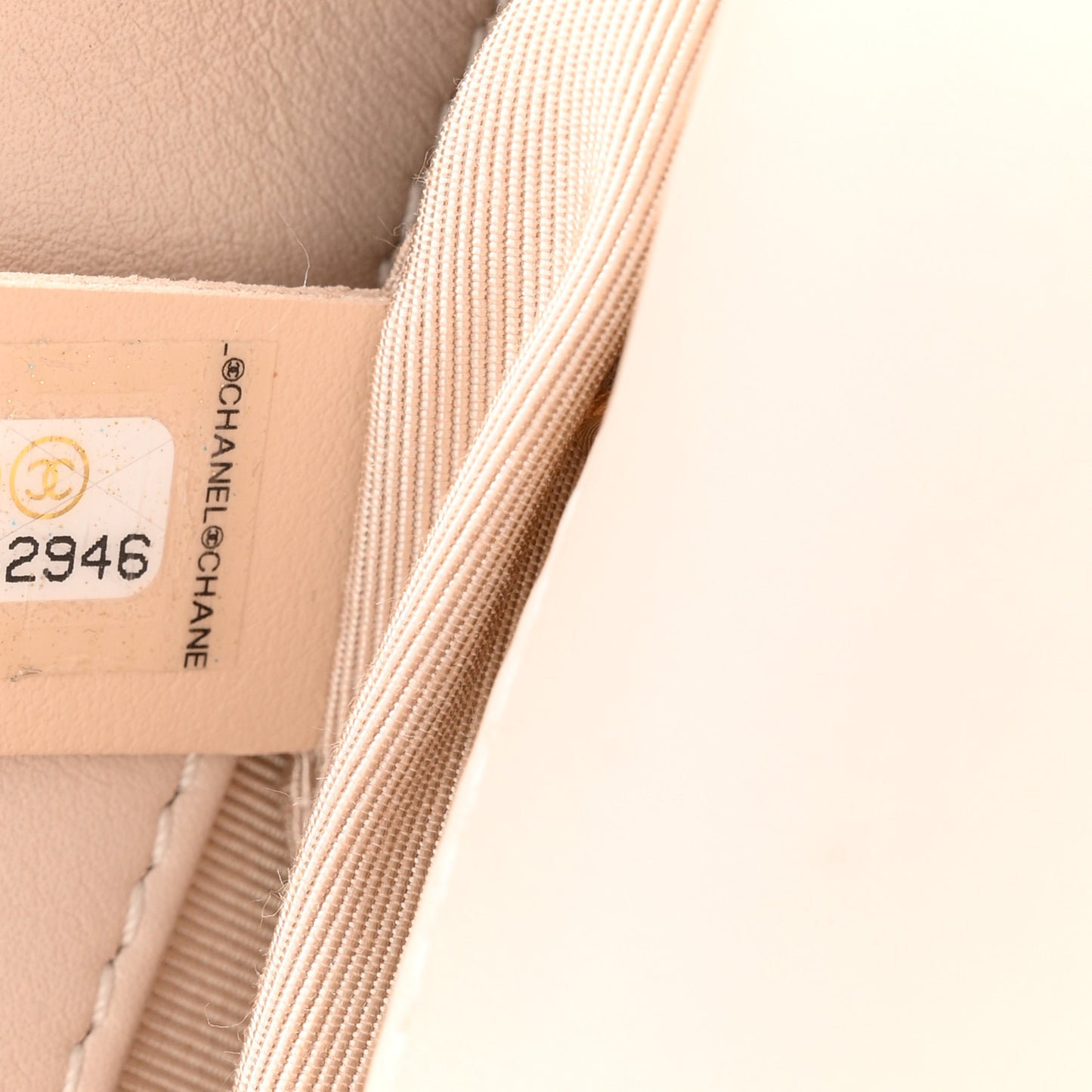 Calfskin Stitched Medium Covered CC Flap Bag Beige