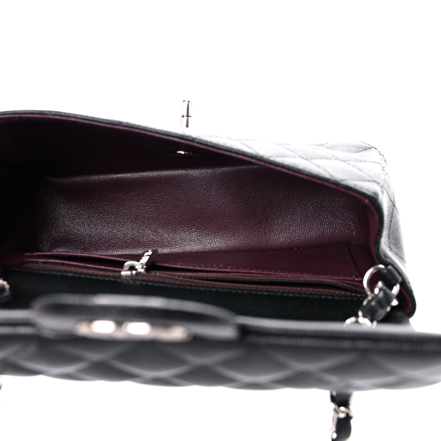 Caviar Quilted Mini Rectangular Flap Black