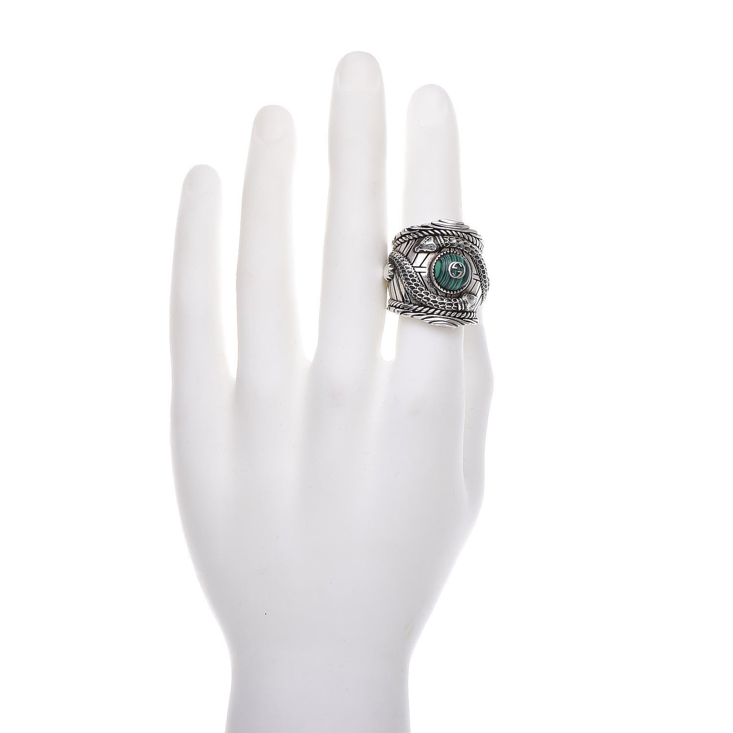 Sterling Silver Large Garden Ring Green 63 10.25