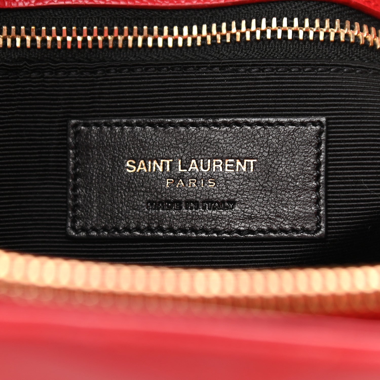 Saint Laurent Grain De Poudre Matelasse Chevron Monogram Shopping Bag Red 6 of 10
