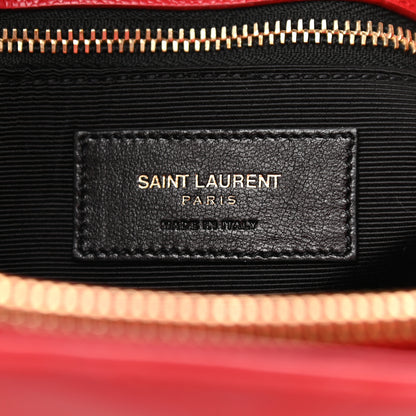 Saint Laurent Grain De Poudre Matelasse Chevron Monogram Shopping Bag Red 6 of 10
