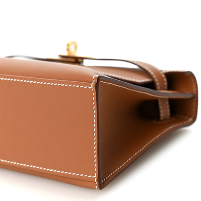 Hermes Swift Kelly Pochette Clutch Gold 9 of 11