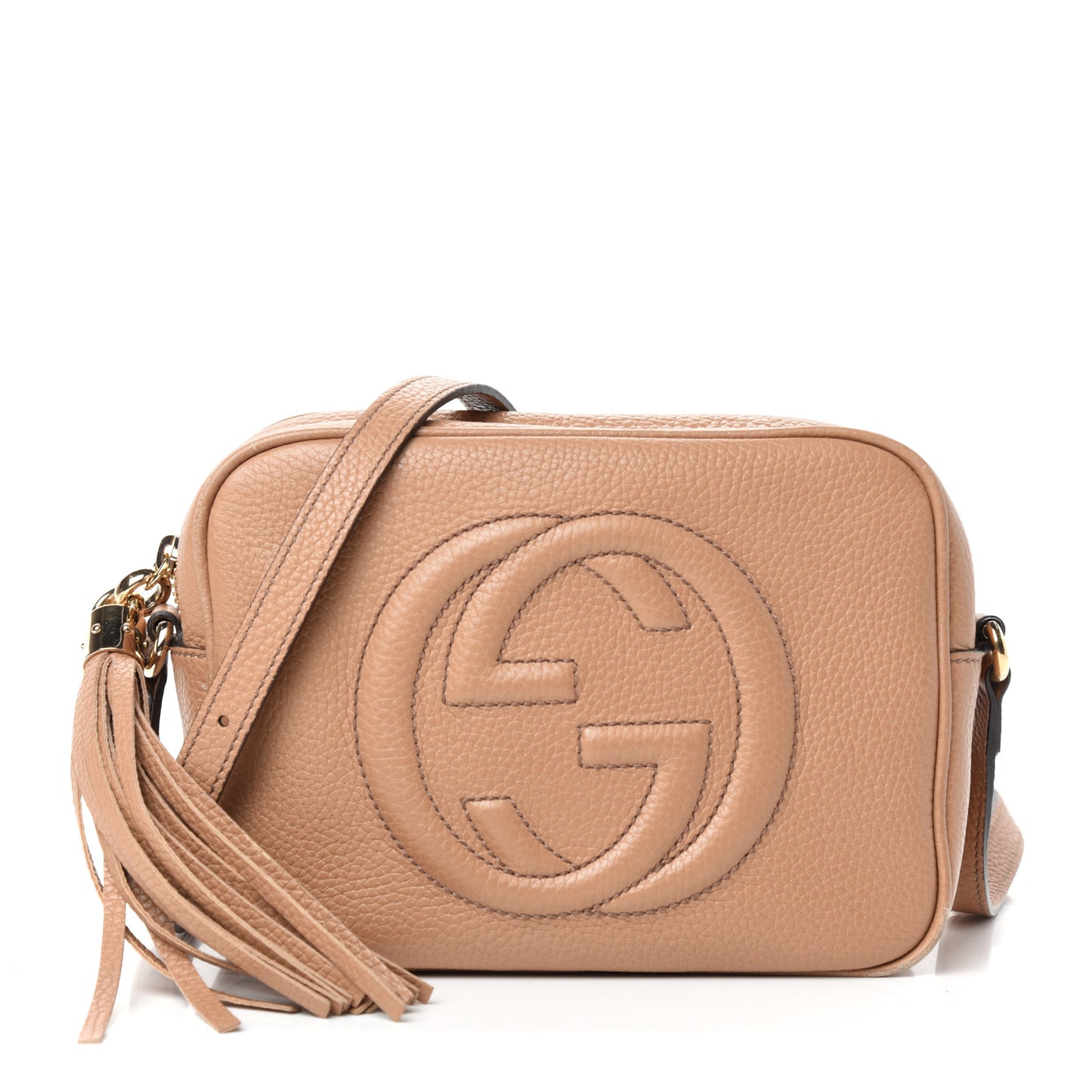 Pebbled Calfskin Small Soho Disco Bag Camelia