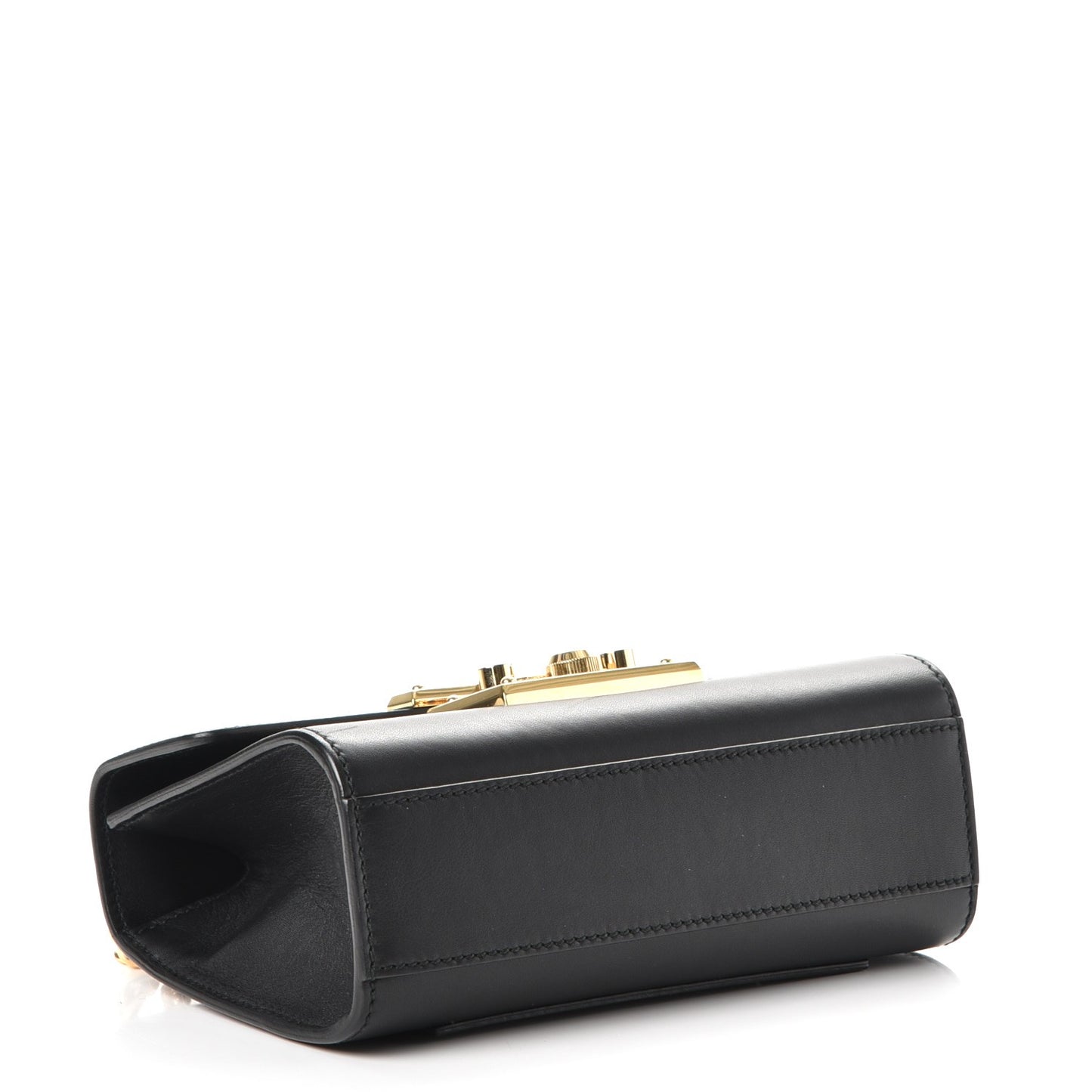 Calfskin Small Padlock Shoulder Bag Black