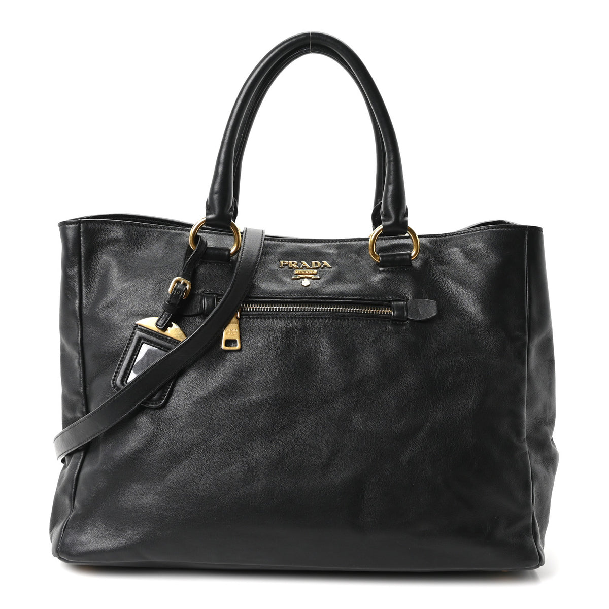 Soft Calf Shopping Tote Black