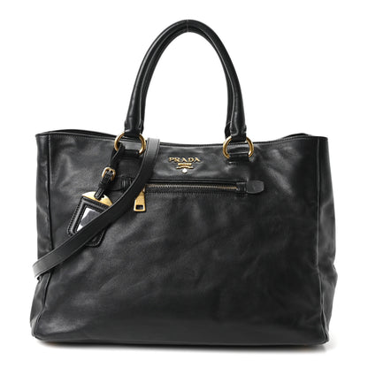 Prada Soft Calf Shopping Tote Black 1 of 10