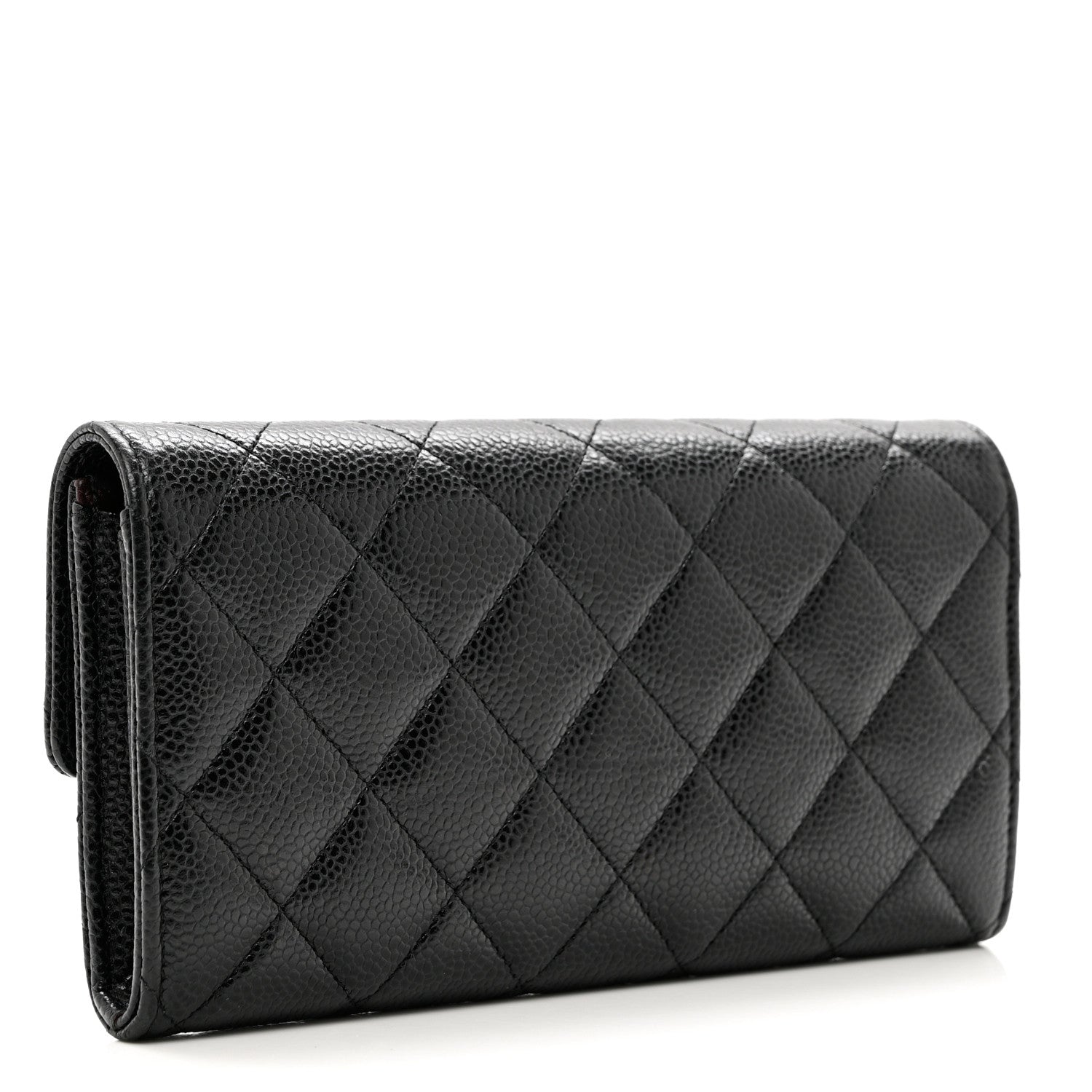 Chanel Caviar Quilted Large Gusset Flap Wallet Black 3 of 9