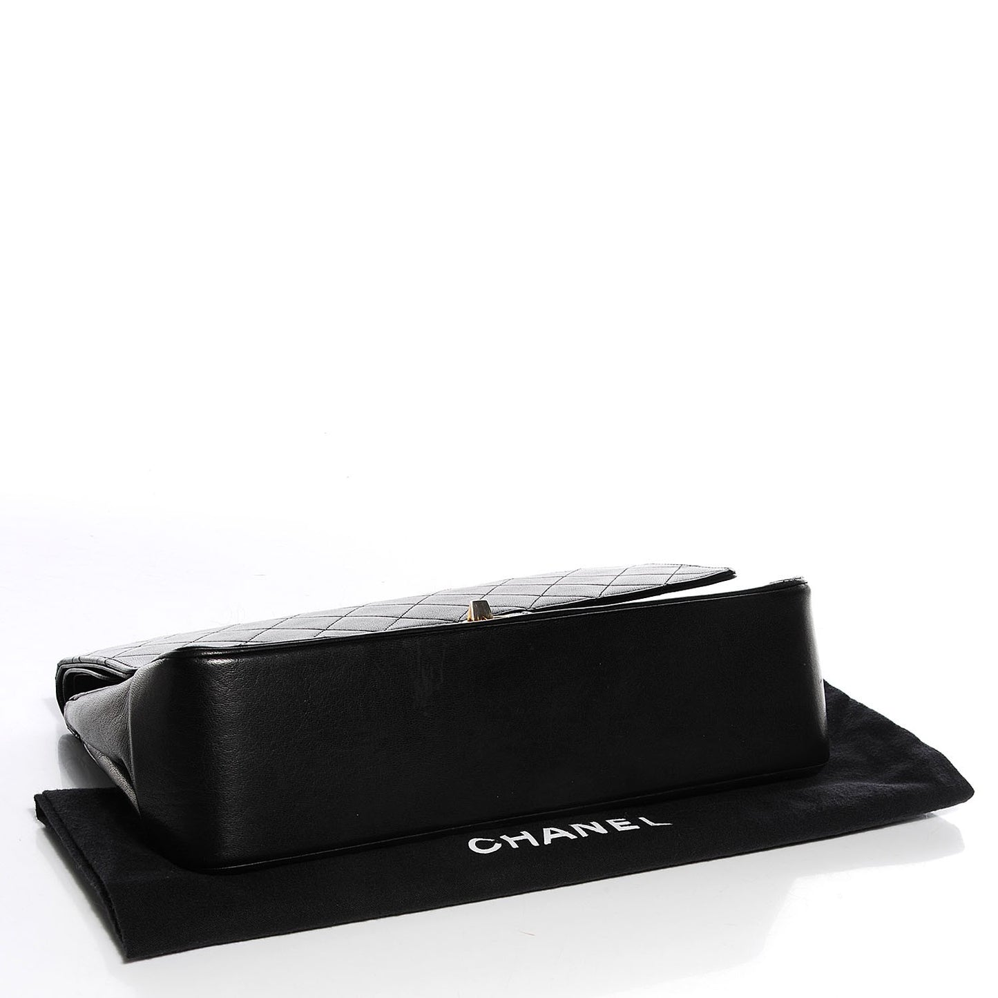 Lambskin Medium Mademoiselle Chain Double Flap Black